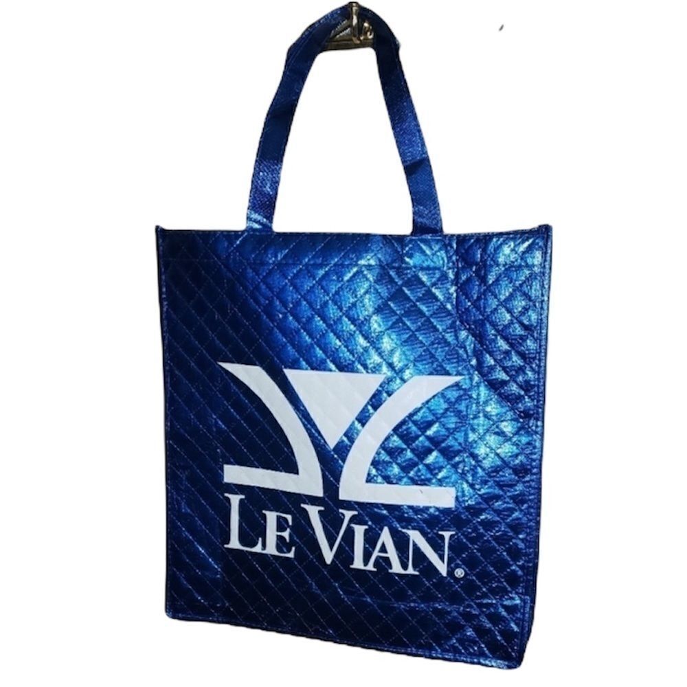Euc LeVian blue shopping tote bag with handles